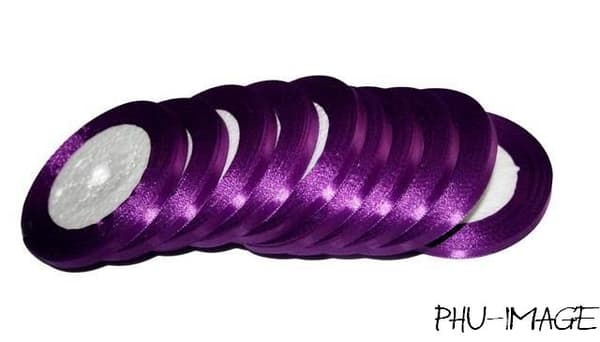 Satinband 6 mm mörkviolett