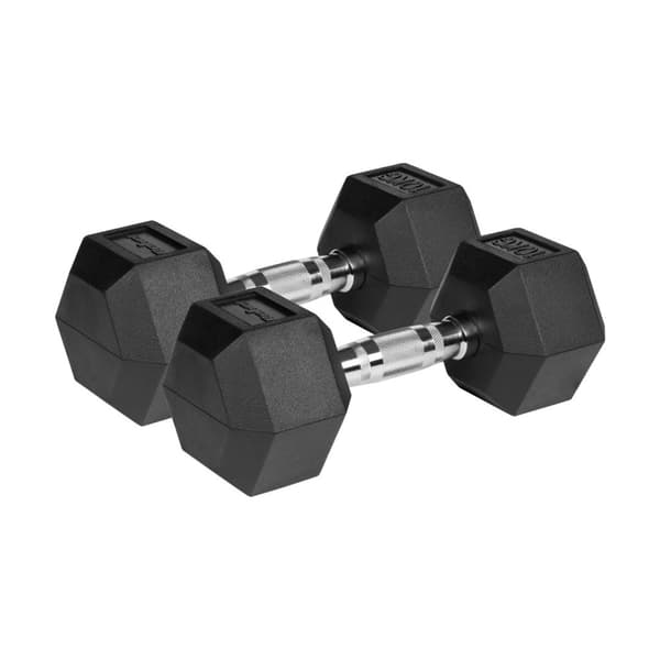 HEX REBEL ACTIVE 2x10 kg gummibelagte støbejernshåndvægte, sorte