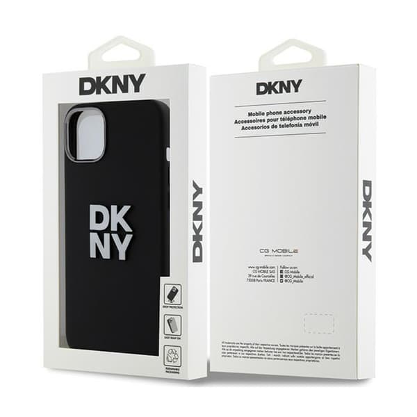 DKNY Flydende Silikone Metal Logo - iPhone 15 Plus / 14 Plus Etui (Sort)