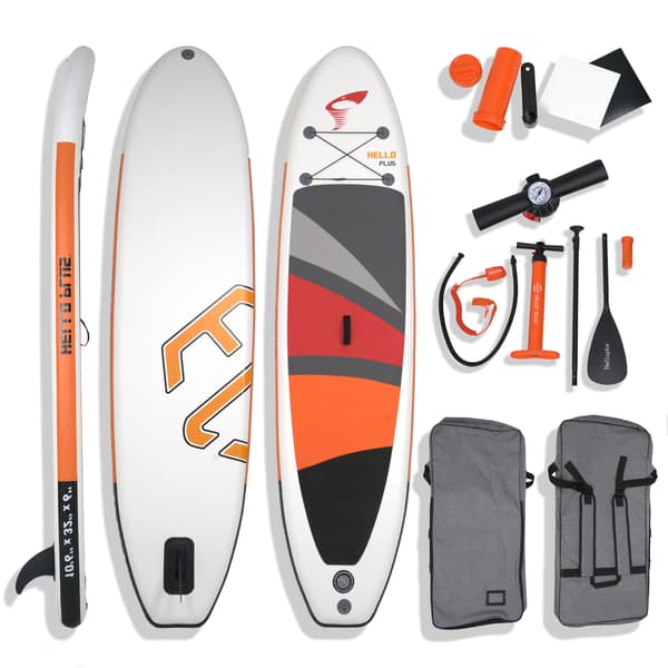 HYDRO STAR SUP BOARD HELLO PLUS TIL SVØMNING, OPPUSTELIG, ORANGE, 320 cm