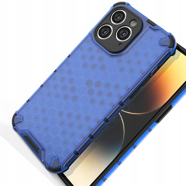 Honeycomb iPhone 14 Pro Max Hybrid Armor-skal Blå