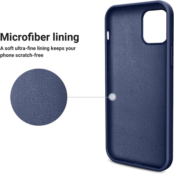 ETUI TIL APPLE IPHONE 12 PRO MAX SILIKONE MARINEBLÅ MED MIKROFIBER