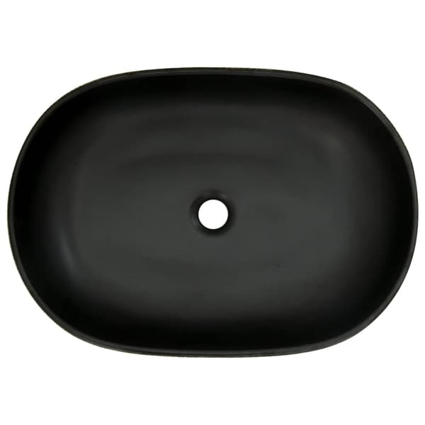 vidaXL bordvask, grå og sort, oval, 59x40x14 cm