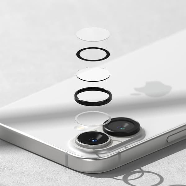 RINGKE KAMERABESKYTTER TIL 2-PAKNINGER TIL IPHONE 16/16 PLUS, SORT