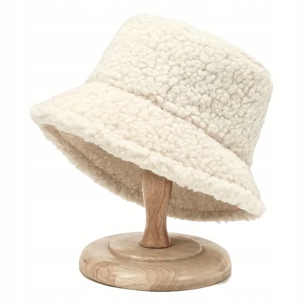 Damhatt Bucket Hat Vinter Varm Behaglig Mjuk