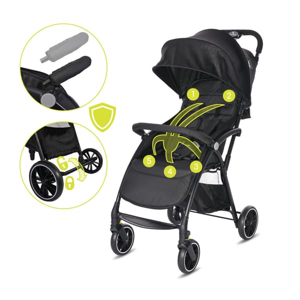 Lorelli Fresh - klapvogn op til 22 kg | Black Jasper