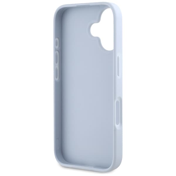 Guess Grained Big 4G Logo Small Classic Logo cover til iPhone 16 blå