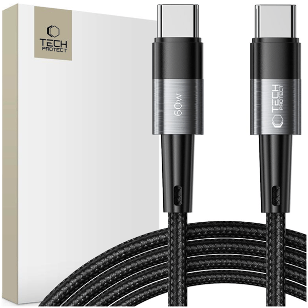 TECH-PROTECT ULTRABOOST TYPE-C KABEL PD60W/3A 200CM GRÅ