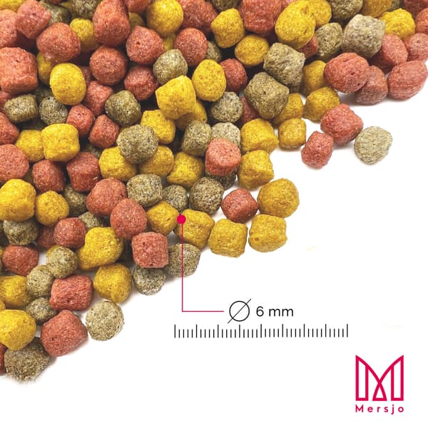 Foder til havefisk, koikarper, Mersjö Dampiller MIX 5kg 6mm