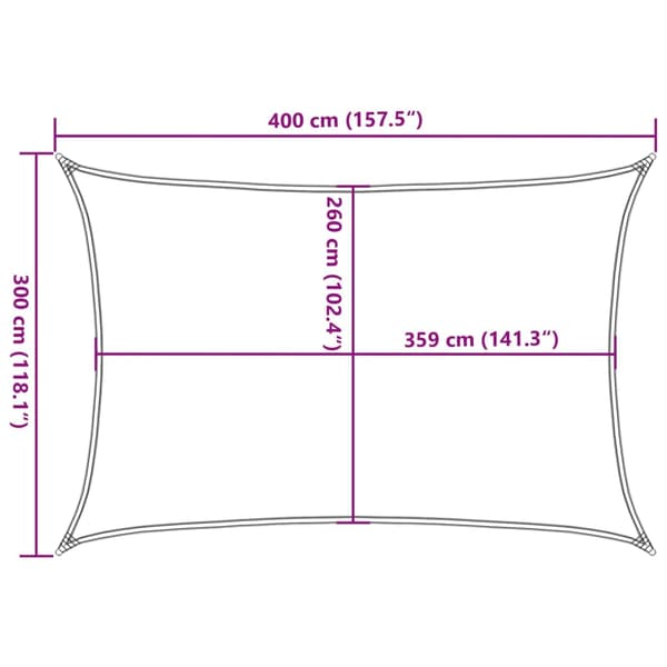 vidaXL Skuggsegel ljusgrått 4x3 m 100 % polyester