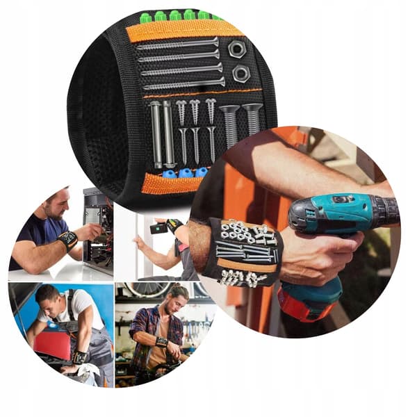 Magnetiskt armband för verktyg, bits, borrar, spikar