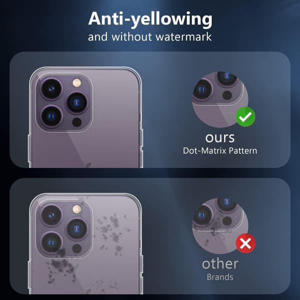 ETUI TIL APPLE IPHONE 14 PRO MAX TRANSPARENT 3X HÆRDET GLAS HOLDBART