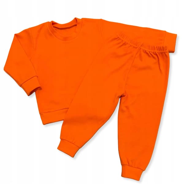 BOMULLSPYJAMAS 152 BARNPYJAMAS för barnrum, 2-delad, ORANGE