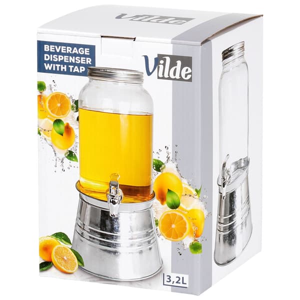Drikkebeholder med hane og stativ 3,2 l