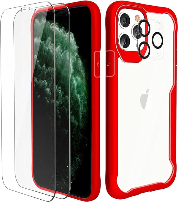 RØD BUMPER ETUI TIL IPHONE 11 PRO GLAS TELEFONKAMERA