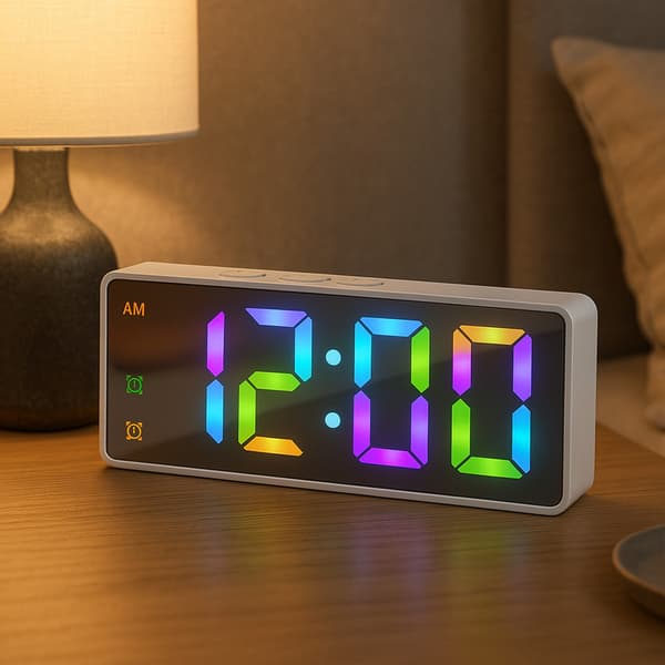 Digital RGB LED vækkeur - DAC8 - Hvid