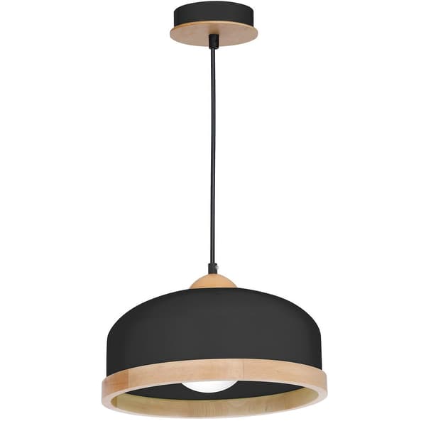 HÆNGELAMPE STUDIO 1 E27 SORT TRÆ MILAGRO MLP8851