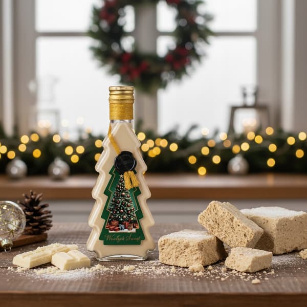 5x Flaskor JULGRAN 250ml DEKORERADE JULFLASKER till julklapp