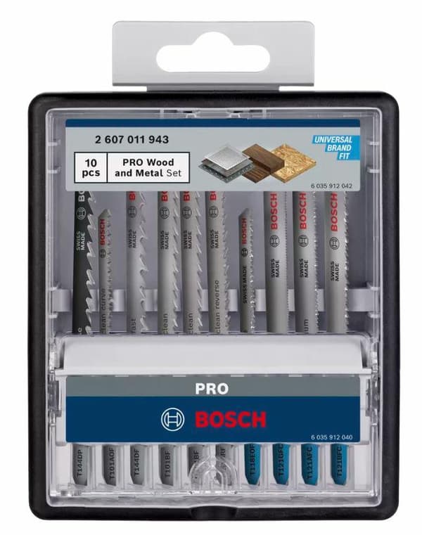 BOSCH SÅGBLAD T-SET PRO TRÄ OCH METALL 100 mm 10 st.