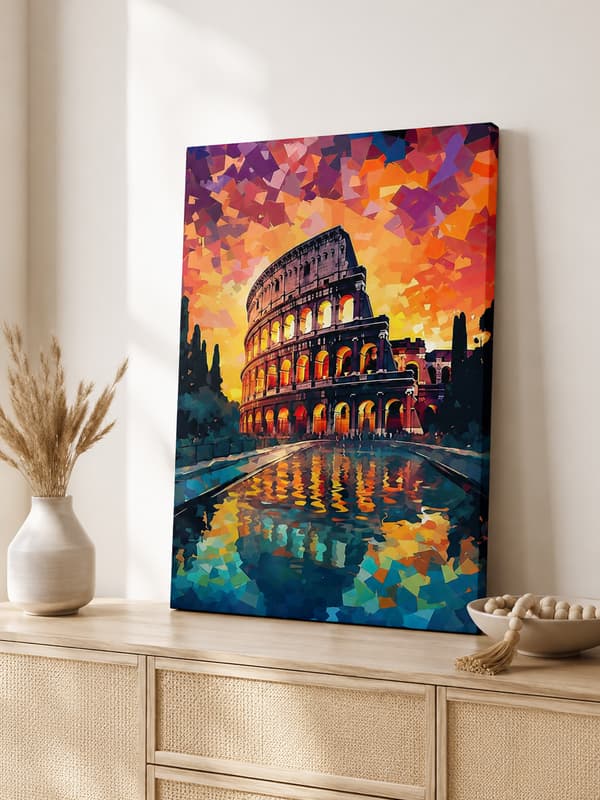Maleri efter tal Med ramme Billeder til maleri Colosseum Rom 40x50 cm