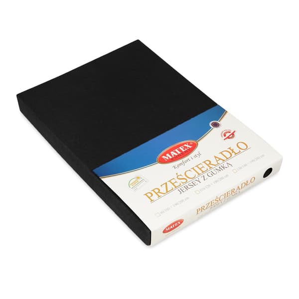 Jersey-stræklagen 210/220x190/200 PREMIUM Sort