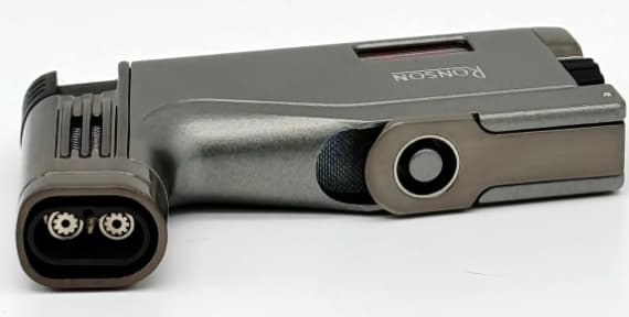 RONSON BREEZE GL120 GRÅ 2-jet jetlighter med hullemaskine
