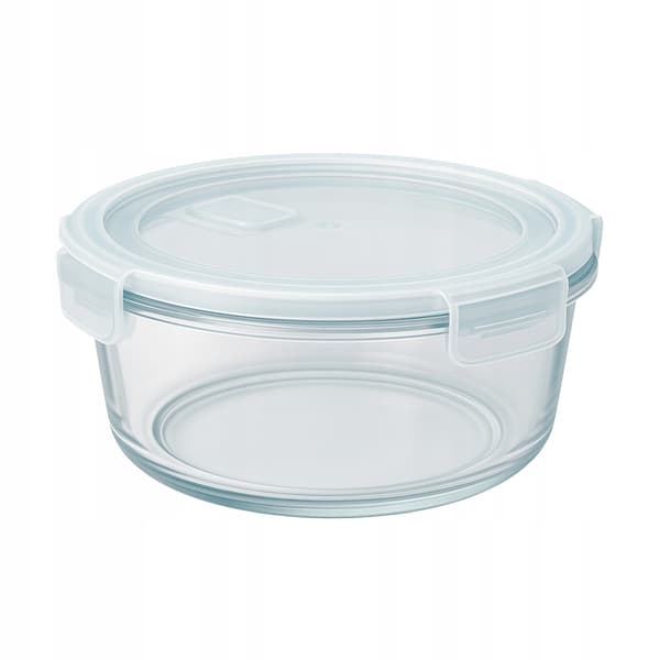 Hermetisk rund glasbehållare 950 ml för mat, middag, lunch
