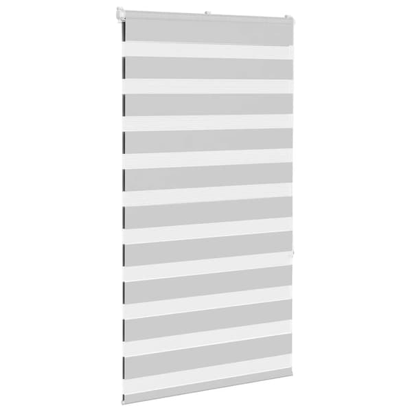 vidaXL Rullgardin Zebra ljusgrå tygbredd 80,9 cm polyester