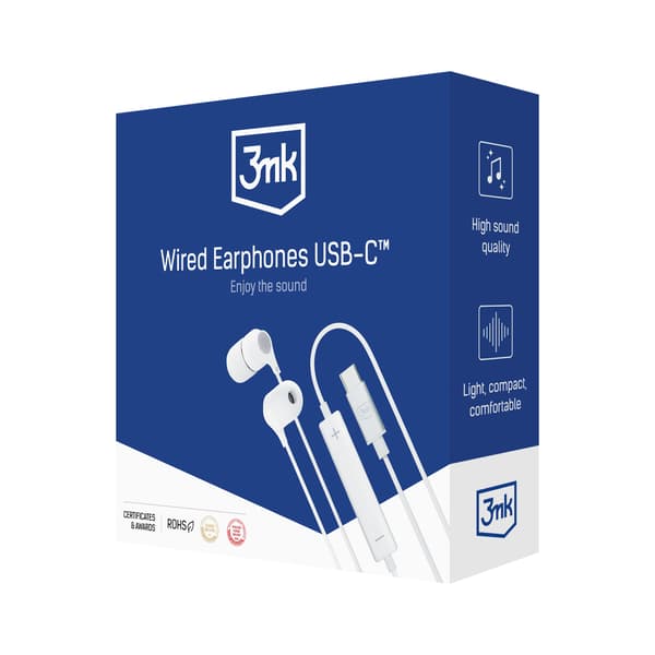 Lisävarusteet - 3mk Langalliset Kuulokkeet USB-C