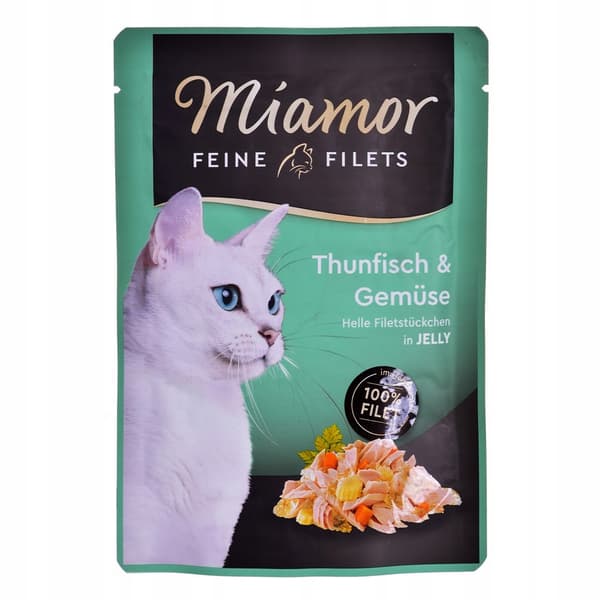 Våtfoder för katter MIAMOR Feine Filéer tonfisk med grönsaker 24x100g