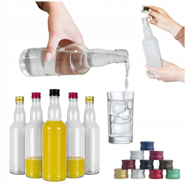 90x MONOPOL glasflaskor 0,5l för vodka monopolflaska 500 ml