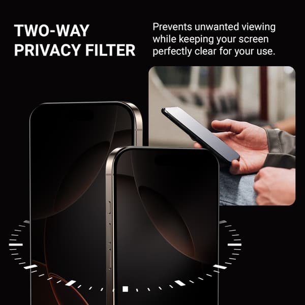 Crong Privacy 3D Armor Glass - Härdat integritetsglas iPhone 16 / iPhone 15