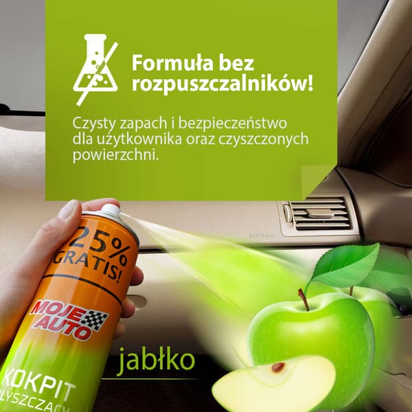 MOJE AUTO - Kokpit Glinsende - Æble 600ml (750ml Promo)