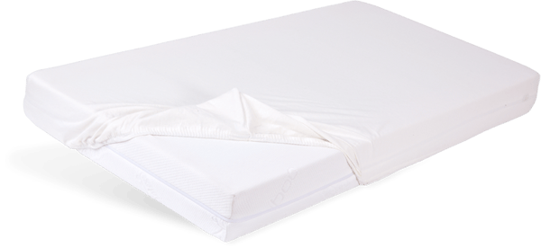 BOMULDSSTYKKE 70x140x10 Glat med elastik Hvid