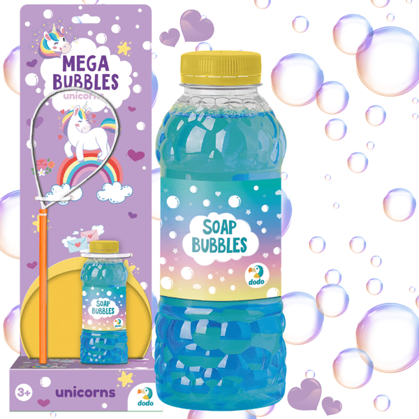 Mega Bubble Maker Set Enhörning stora bubblor vätska 450 ml