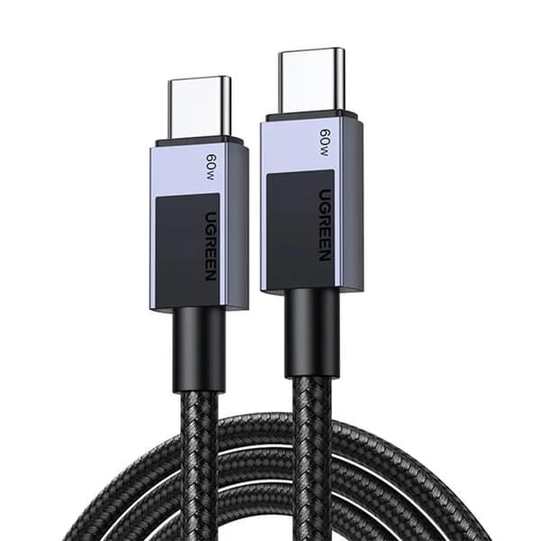 Ugreen L524 USB-C til USB-C kabel, 60W, PD, 0,5m (grå)