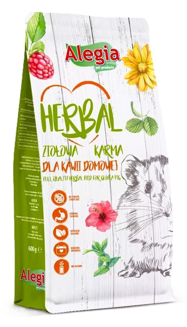 Alegia | Urte | Urtefoder 600g pakke - Marsvinefoder 600g