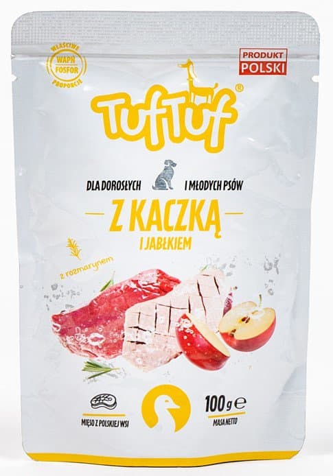 Tuf tuf | Vådfoder til hunde | 100 g pose - And med æble 100 g
