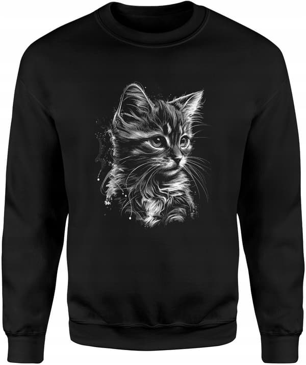CAT HERRESWEATSHIRT MED KATTEPRINT R. S UDEN HÆTTE