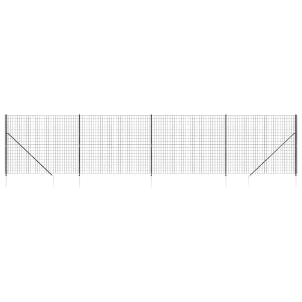 vidaXL nethegn med ankre, antracit, 1,4x10 m