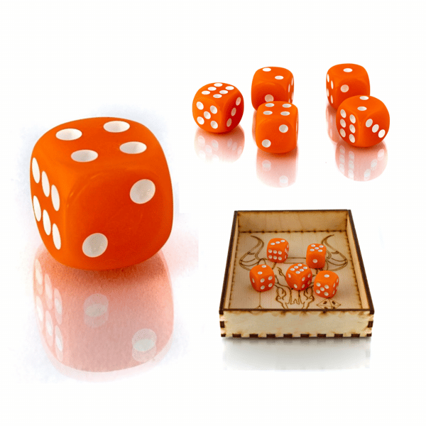D6 1,6 cm RPG Orange Sekssidet Terning