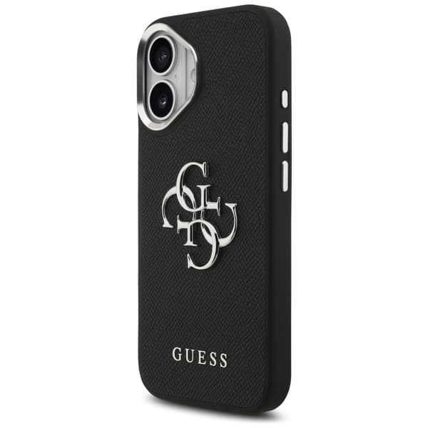 Guess Grained Big 4G Classic Logo cover til iPhone 17, sort