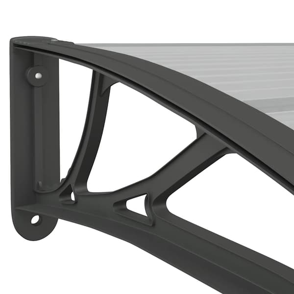 vidaXL dørmarkise sort og transparent 400x75 cm polycarbonat