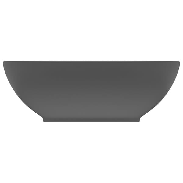 vidaXL luksus oval håndvask mat mørkegrå 40x33 cm