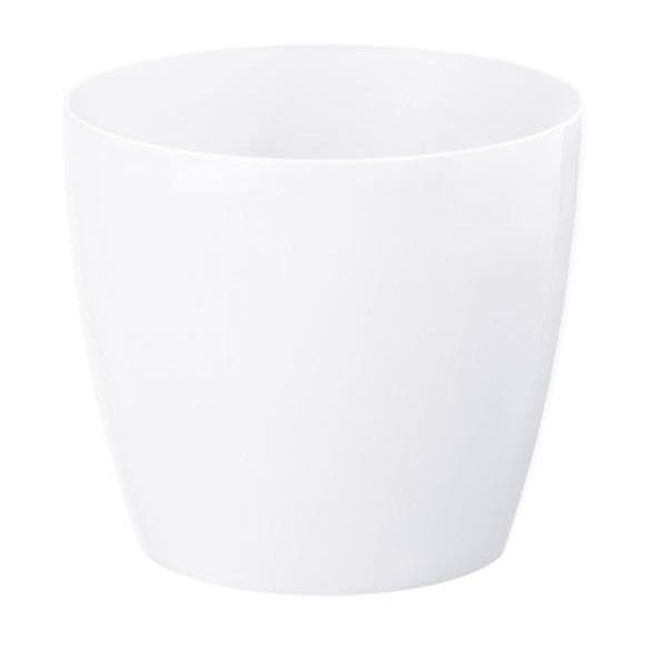 Blomkruka med plastlock, vit, 13,5 cm, Magnolia