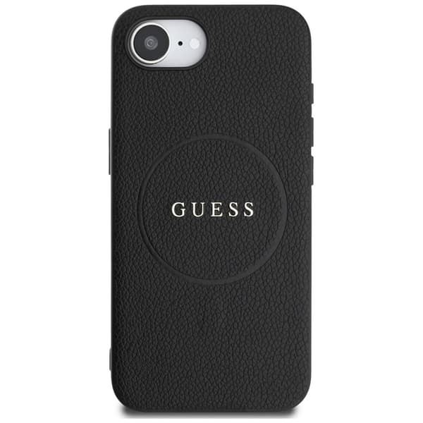 Guess Grained Ring MagSafe - iPhone 16e-skal (svart)