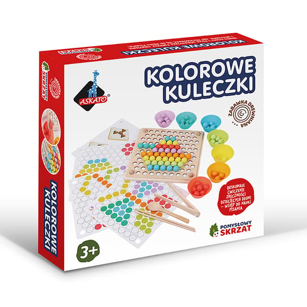 Luova menninkäinen värikkäitä palloja