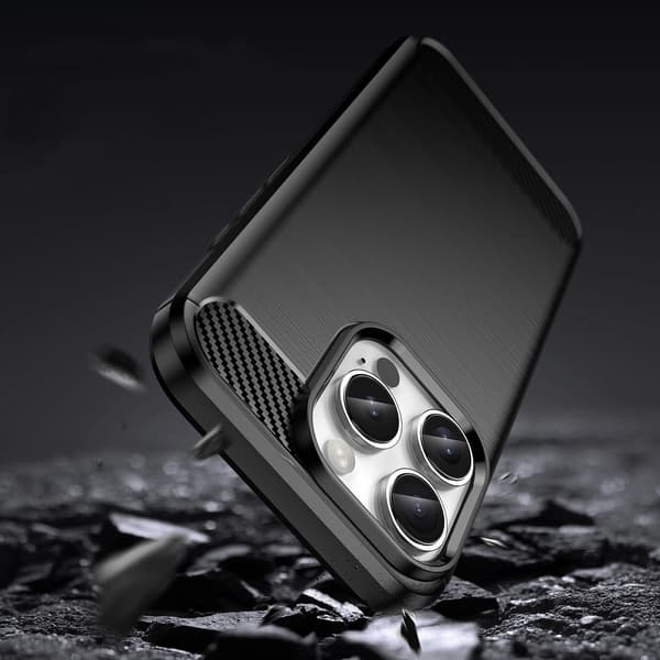 Carbon-cover til iPhone 16 Pro Max - Sort