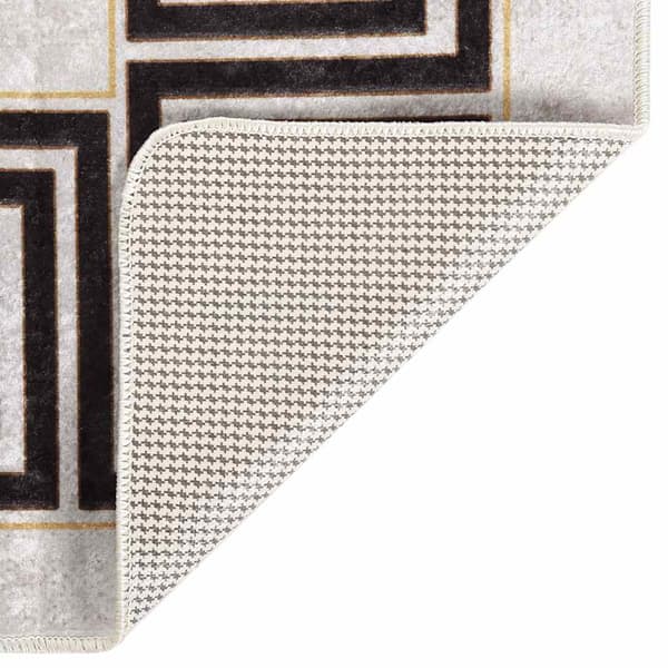 vidaXL vaskbart tæppe 120x180 cm lys beige skridsikkert