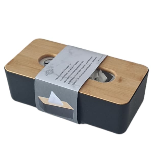 Papperslåda, papperslåda, servetthållare, bambu/plast